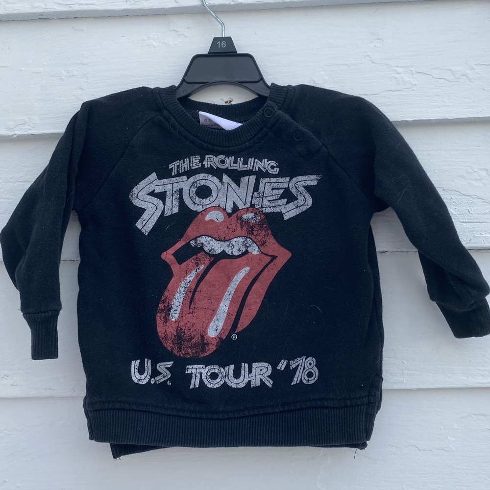 The Rolling Stones Black Kids Hoodie with Red Logo 👅😝🎸